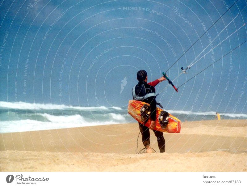 side wind Kiting Kiter Beach Ocean Waves Neoprene Barefoot Aquatics Sports Playing line Rope four-lines board Wooden board Beginning off we go Wind Sand