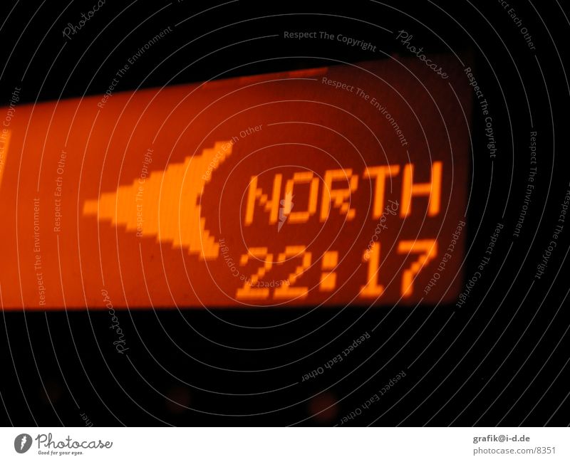 navigation Navigation system Orientation Night Light Transport North Digital photography Lamp Orange Display Time