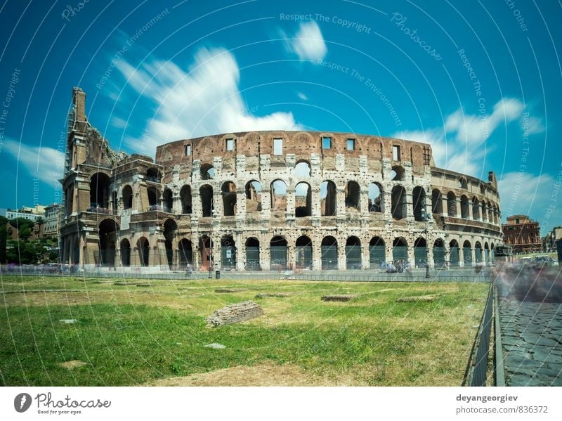 The Colosseum in Rome Vacation & Travel Summer Stadium Theatre Culture Sky Grass Ruin Building Architecture Monument Stone Old Historic Blue Italy coliseum