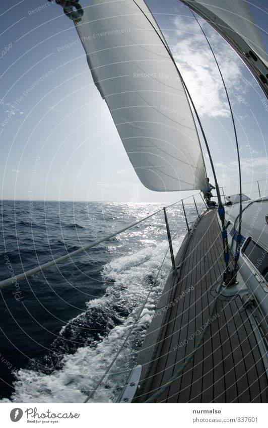 foresail Lifestyle Beautiful Leisure and hobbies Aquatics Sailing Nature Elements Water Beautiful weather Wind Waves Ocean Mediterranean sea Navigation