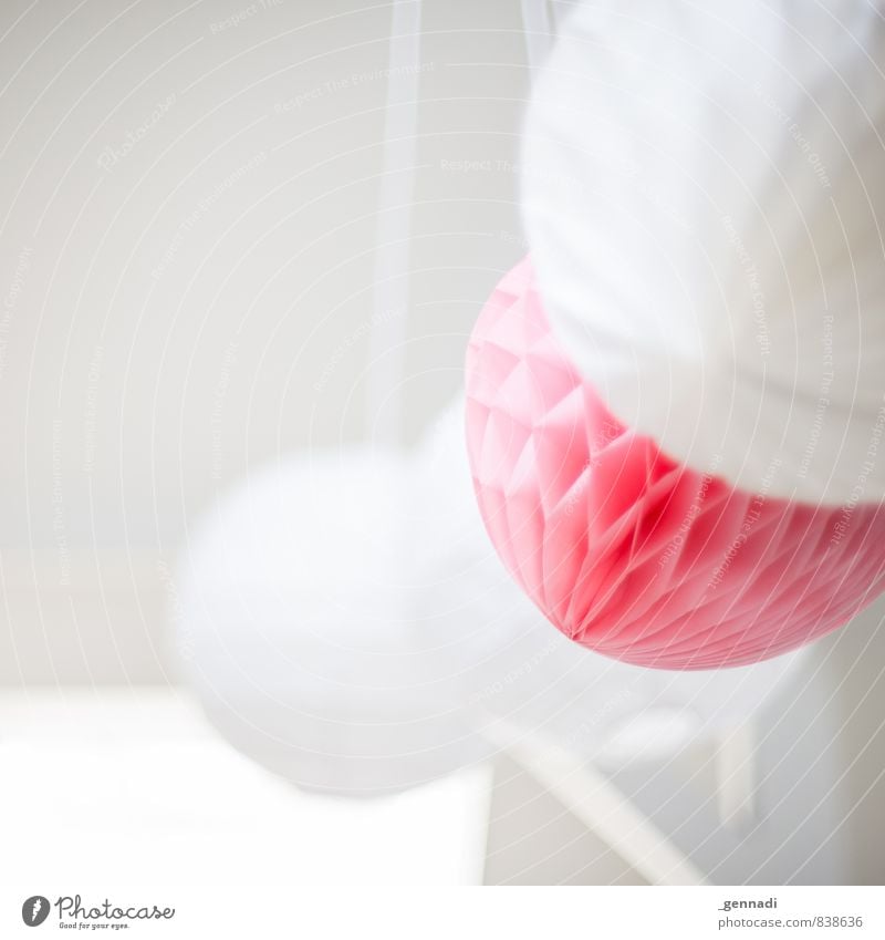 squashy Decoration Pink White Soft Calm Delicate Bright Friendliness Beautiful Sphere Colour photo Interior shot Copy Space left Shallow depth of field