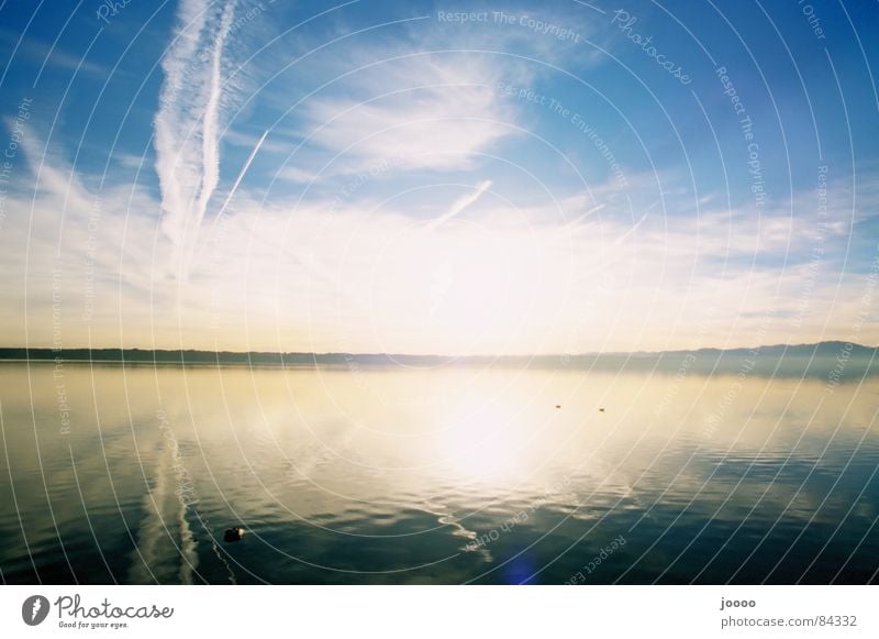 White-Blue Sunrise Colour photo Exterior shot Deserted Morning Dawn Light Reflection Sunlight Sunset Back-light Wide angle Mirror Sky Clouds Beautiful weather