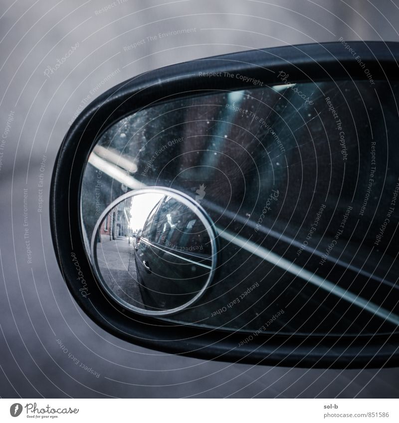 mirmirrorror Driving school Transport Means of transport Street Vehicle Car Mirror Glass Observe Looking Wait Dark Responsibility Attentive Watchfulness Caution