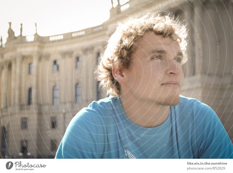 the other day in Berlin. Masculine Contentment Autumn Curl Blonde Youth (Young adults) Colour photo