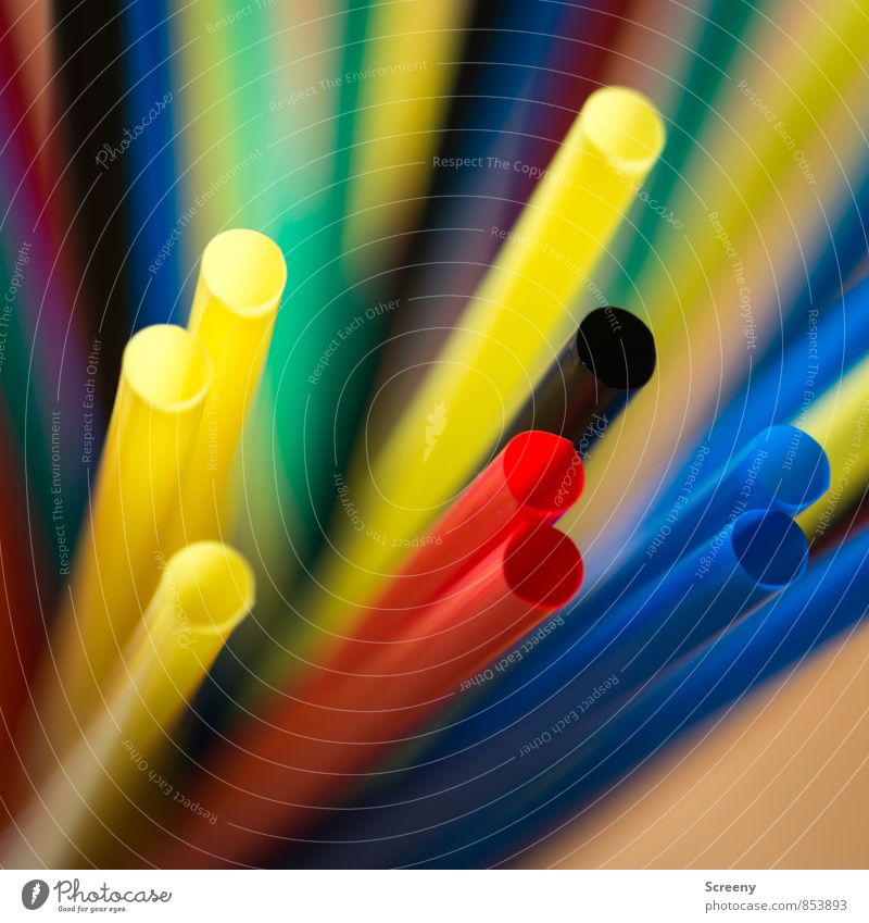 Straws without straw #1 Round Blue Yellow Green Red Black Party mood Colour photo Multicoloured Macro (Extreme close-up) Deserted Day Shallow depth of field