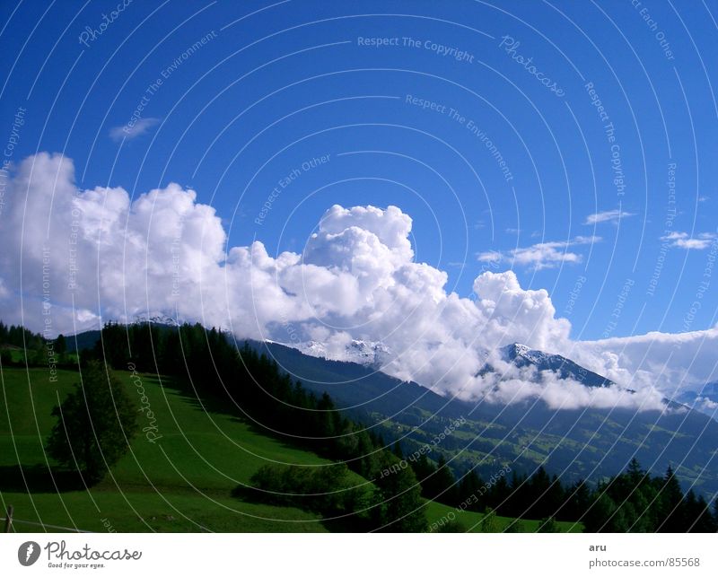 mountain view Summer Vantage point Sky Clouds Mountain Nature Landscape mountain spring Canopy (sky) warm season