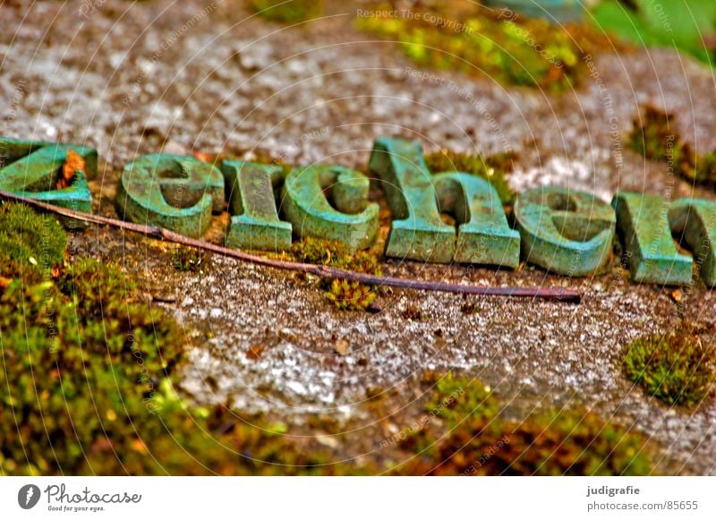 tokens Serif Oxydation Word Letters (alphabet) Typography Tombstone Green Verdigris Rust Characters Cemetery Derelict Macro (Extreme close-up) Close-up letter