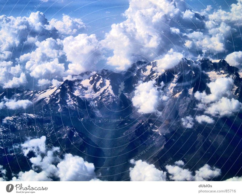 The Alps Picture 1 Austria Airplane Clouds Bird's-eye view Sky Mountain Snow