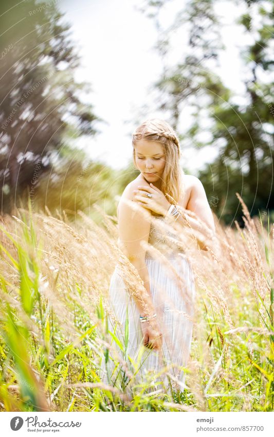 enjoy Feminine Young woman Youth (Young adults) 1 Human being 18 - 30 years Adults Environment Nature Landscape Summer Beautiful weather Meadow Natural