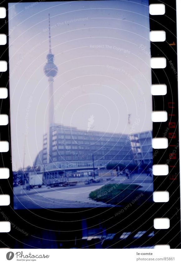 berlinblue I Alexanderplatz Retro Landmark Monument Berlin Lomography Berlin TV Tower Blue Film industry Capital city