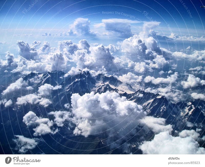 The Alps Picture 2 Austria Airplane Clouds Bird's-eye view Sky Mountain Snow
