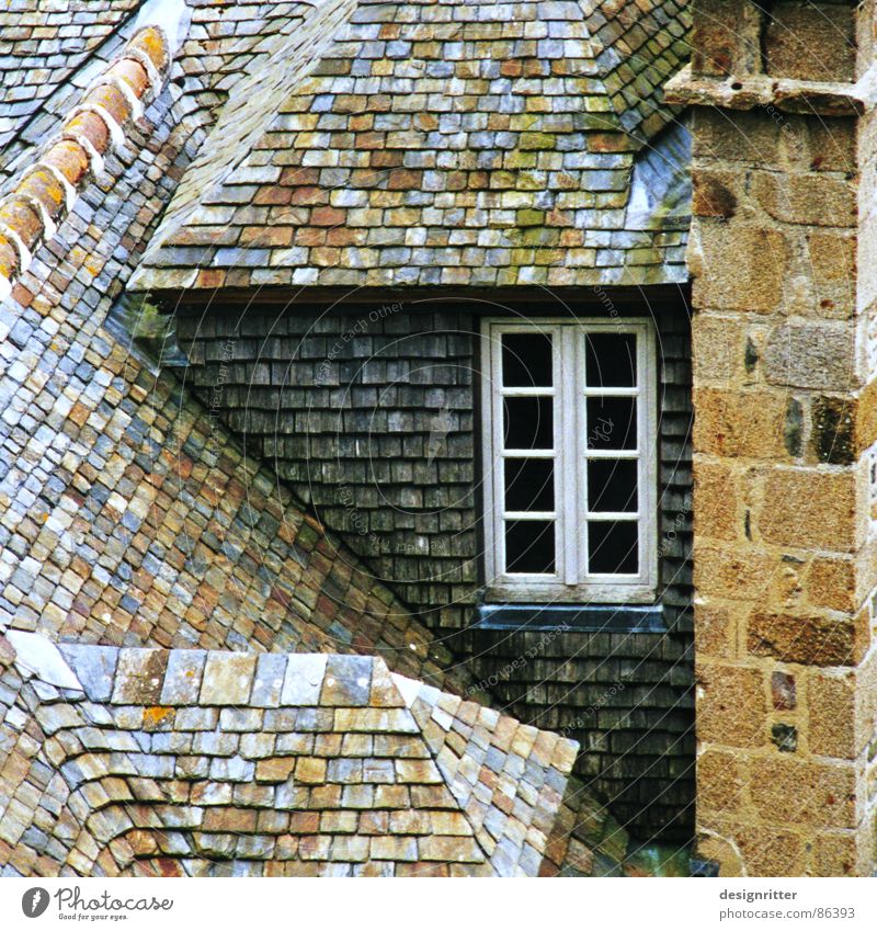 cottages Roof Chimney Window House (Residential Structure) France Normandie Cottage Detail Hut shale smoke stack smoke pipe windows French Tilt