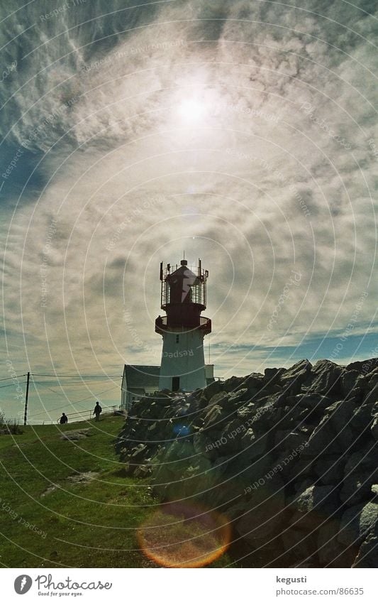 Lindesnes fyr Lighthouse Navigation Coast Meadow Clouds September Architecture Summer Wind Stone Sun