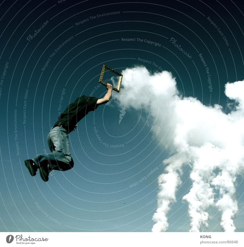 clouds frame Downward Clouds Picture frame Sky blue Jump Airplane Easygoing Joy Power Force Frame Aviation Flying fly flight Throw Upward up in the frame