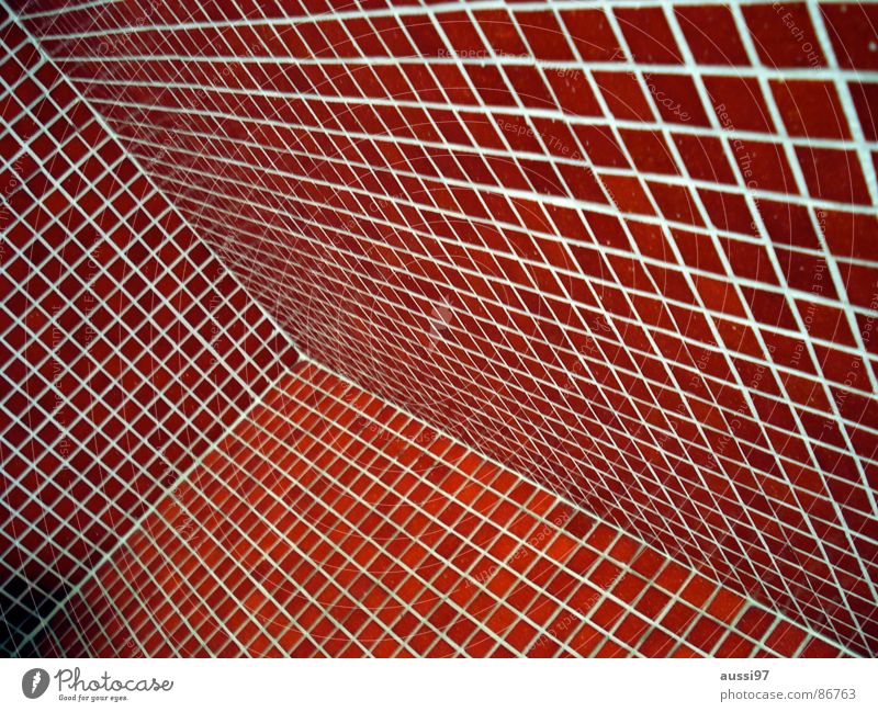 Q.-e. I o. Q.-e. Red Square Bathroom Vanishing point Tile Corner