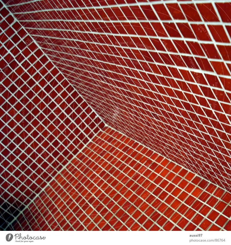 Q.-e. II o. Q.-e. Bathroom Red Square Tile Corner cubism