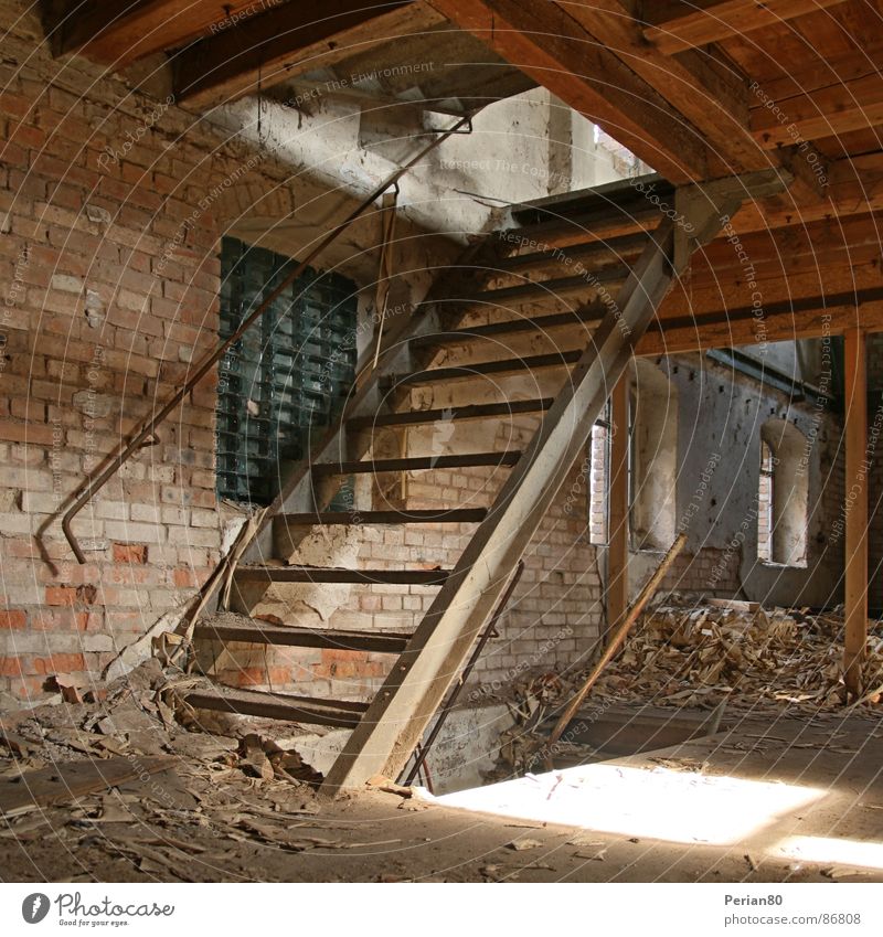 stairs Building rubble Light Ruin Derelict Stairs DRI Loneliness Joist