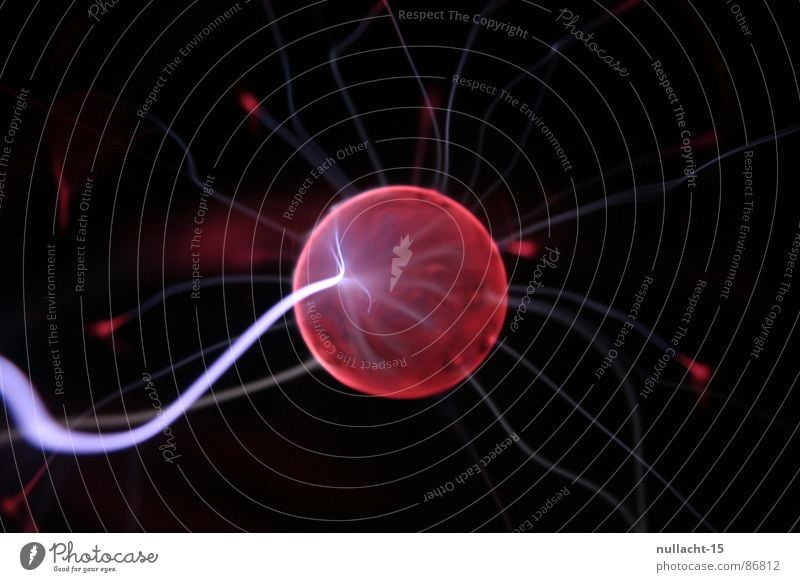 red planet I Plasma globe Globe Structures and shapes Planet Light Lightning Stripe Corona Red Touch Playing Electricity Mars Beacon Radiation Strike