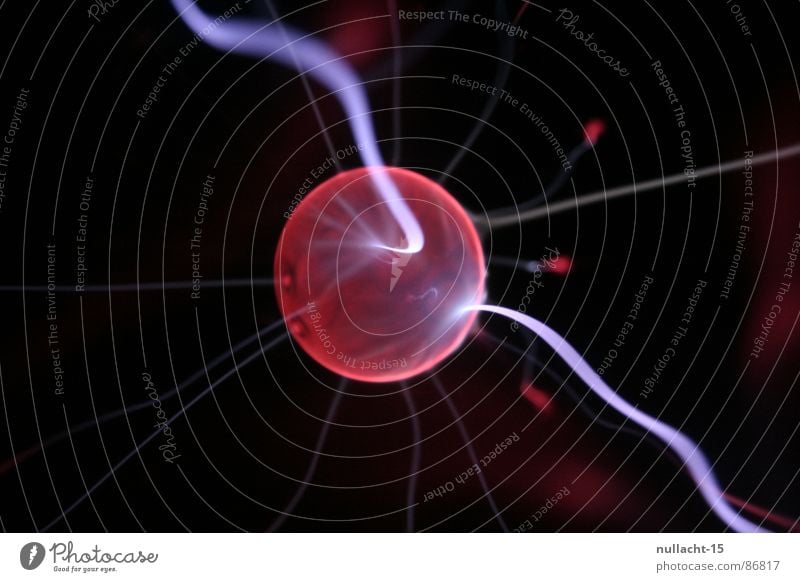 red planet II Plasma globe Globe Structures and shapes Planet Light Lightning Stripe Corona Red Touch Playing Electricity Mars Beacon Radiation Strike