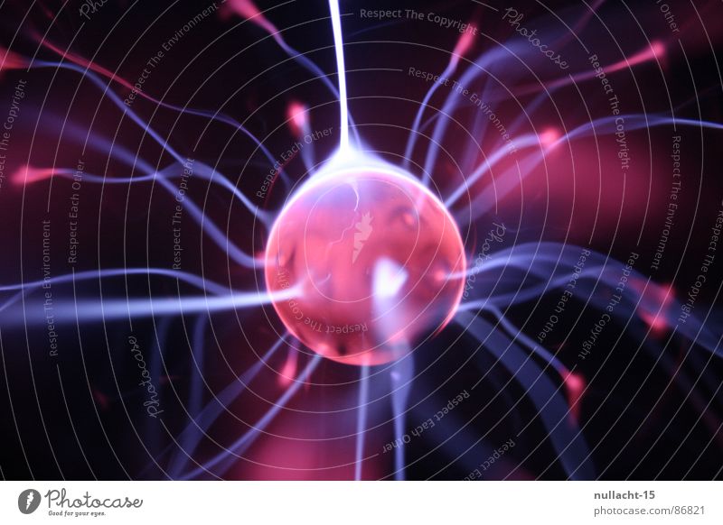 red planet III Plasma globe Globe Structures and shapes Planet Light Lightning Stripe Corona Red Touch Playing Electricity Mars Beacon Radiation Strike