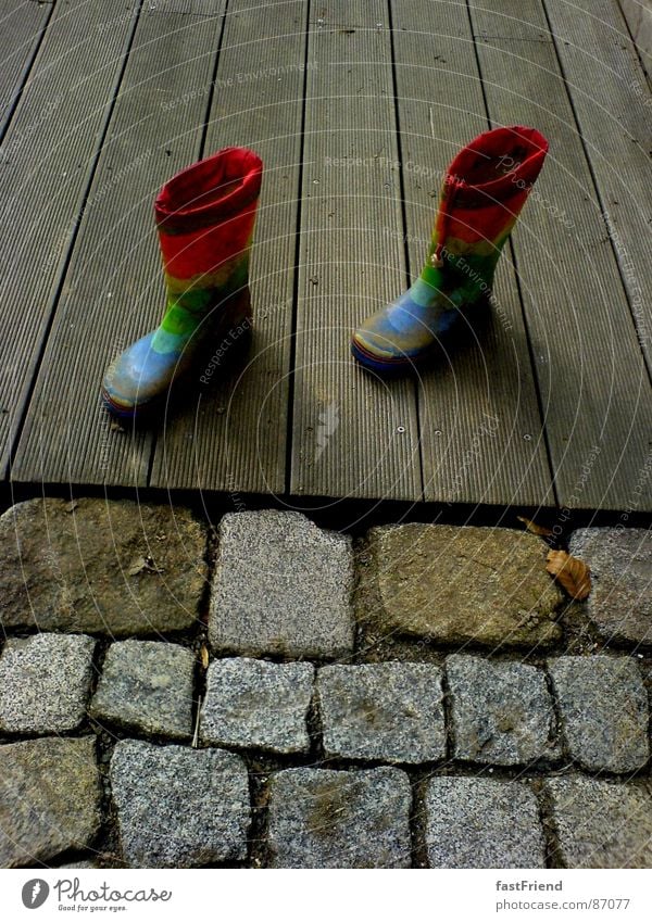 FairsTANCE Rubber boots Terrace Wood Rain Splendid Footwear Veranda Pave Rainbow 2 Watercraft Autumn Joy stone mosaic Stone Feet rubber boat bright colourful