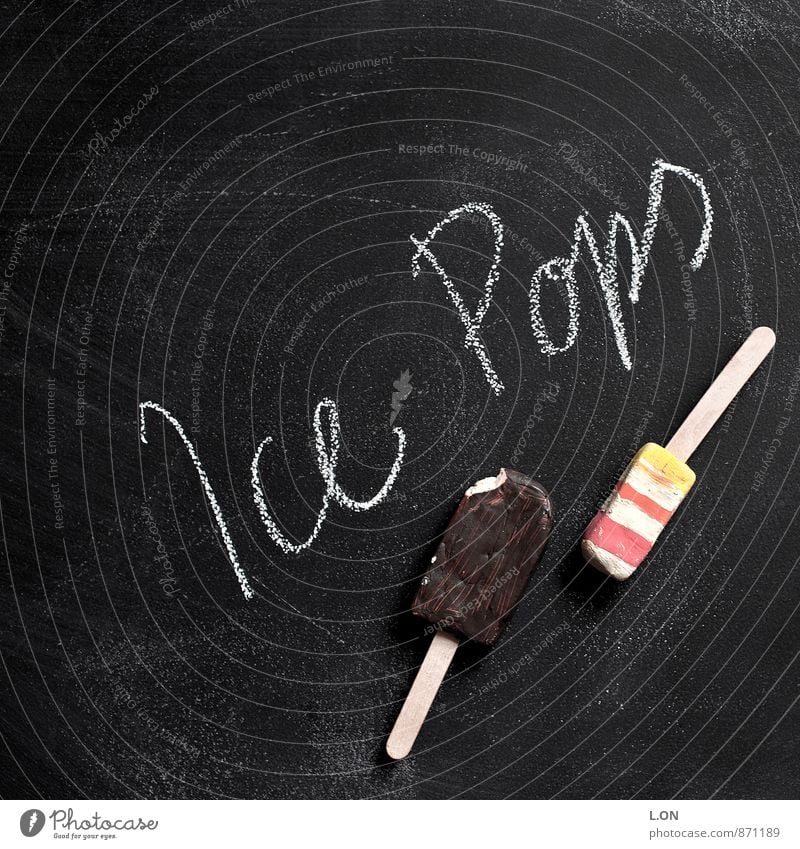ice pops Food Ice cream Nutrition Style Arrange Kitchen Signs and labeling Chalk Idea Kitsch Art School Colour photo Close-up Copy Space top Central perspective