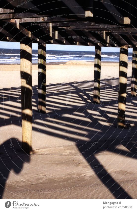 beach Beach Footbridge Light Water Shadow