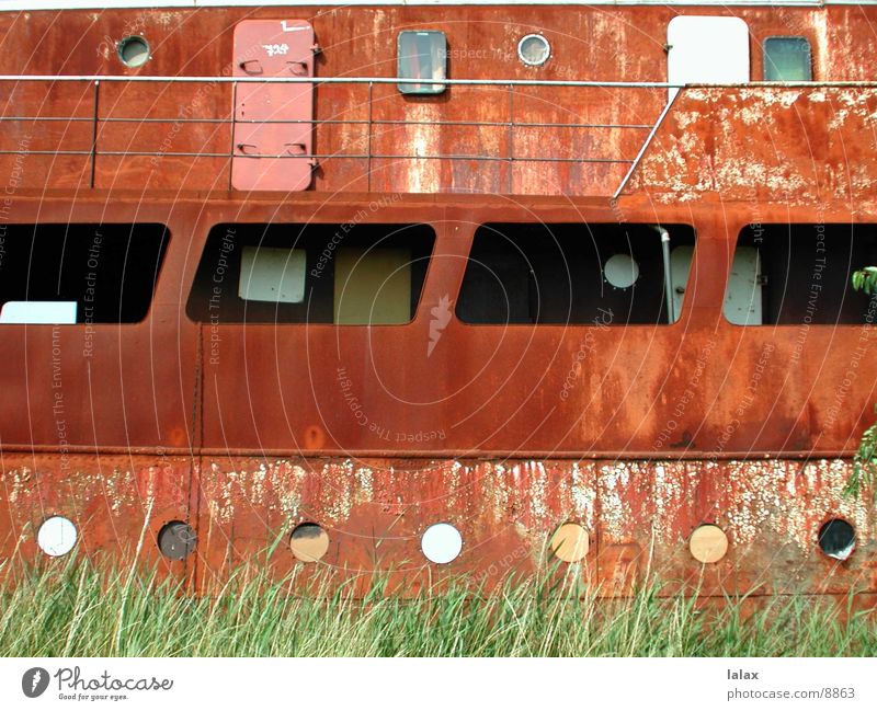 abandoned boat Watercraft Window Things Loneliness Rust