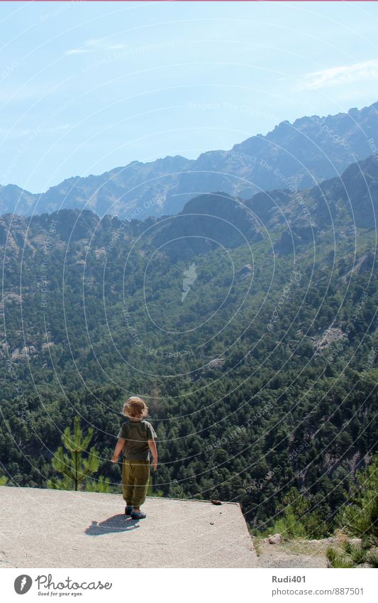 Little man on a great journey Vacation & Travel Trip Adventure Far-off places Freedom Summer Mountain Hiking Masculine Child Toddler Boy (child) 1 Human being