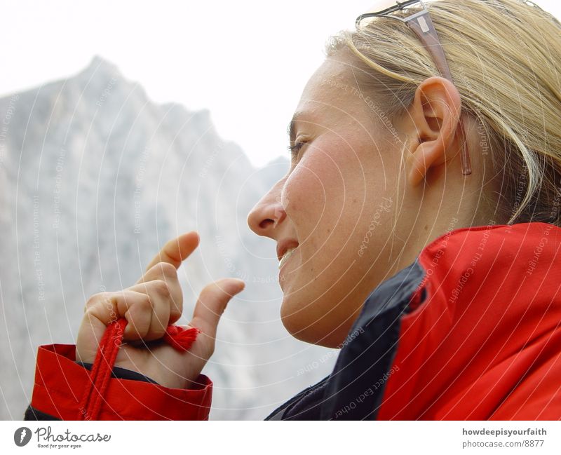 The space between Woman Silhouette Fingers Hiking Gap Hand Profile Mountain