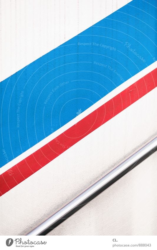 blue red white Wall (barrier) Wall (building) Stairs Rod Line Stripe Sharp-edged Simple Blue Red White Advancement Optimism Growth Upward Graphic