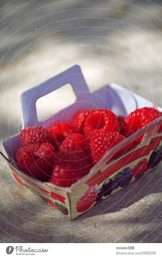 Fruit basket. Art Esthetic Contentment Raspberry Berries Red Healthy Healthy Eating Organic produce Ecological Many Vitamin Colour photo Subdued colour