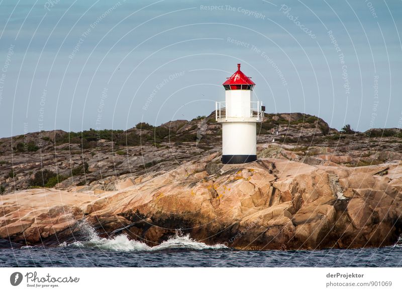 Lighthouses in the archipelago Environment Nature Landscape Elements Summer Beautiful weather Hill Rock Waves Coast Lakeside Fjord Baltic Sea Ocean