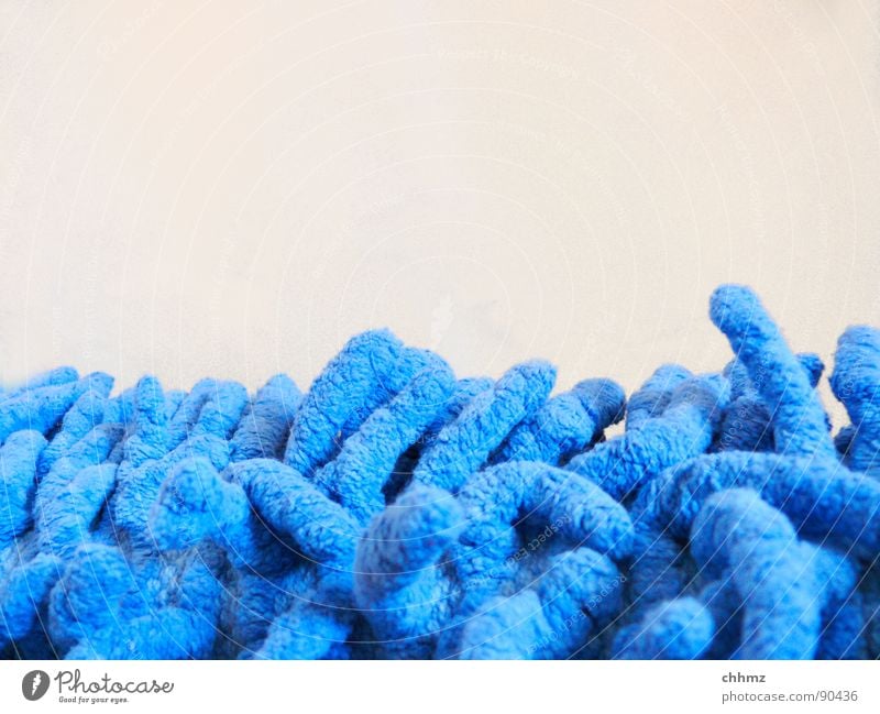 sausages Carpet Doormat Cloth Textiles Thread Blue Macro (Extreme close-up) Bright background Copy Space top Bath mat