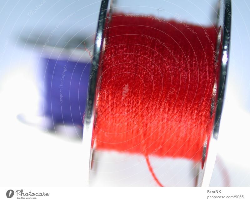 yarn Sewing thread Red Macro (Extreme close-up) Close-up Blue