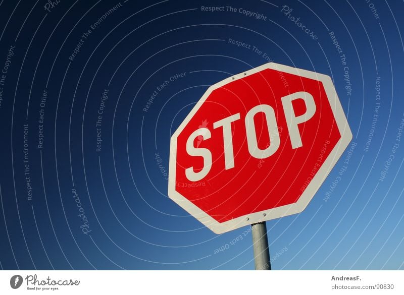 STOP Stop Stop sign Hold Transport Dangerous Red Driving Symbols and metaphors Road sign Street sign Threat Mixture Sky Signs and labeling