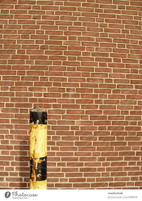 AGAINST BRICKS. ALWAYS. Wall (building) Wall (barrier) Brick Things Architecture Derelict brick look brick look facque imitation brick optics