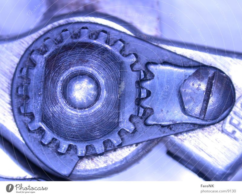 gear Macro (Extreme close-up) Close-up Gearwheel Metal Blue