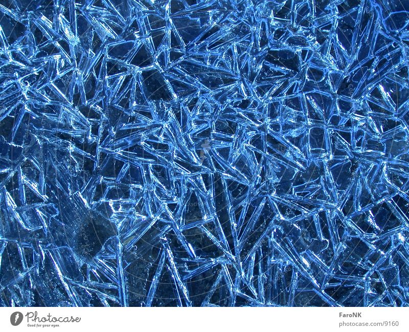 ice crystals Macro (Extreme close-up) Close-up Ice Crystal structure Blue Water