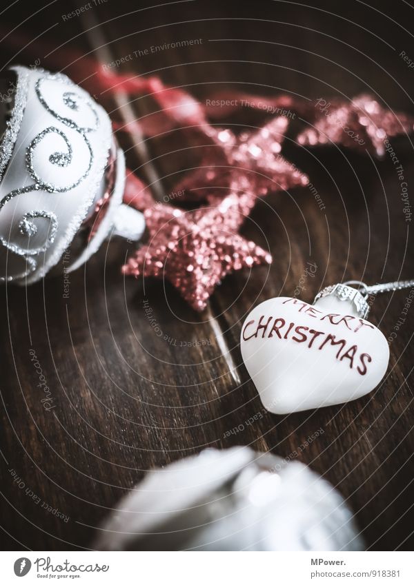 christmas time Wood Glass Metal Sign Characters Near Red Christmas & Advent Christmas decoration Decoration Heart Heart-shaped Sphere Glitter Ball Star (Symbol)