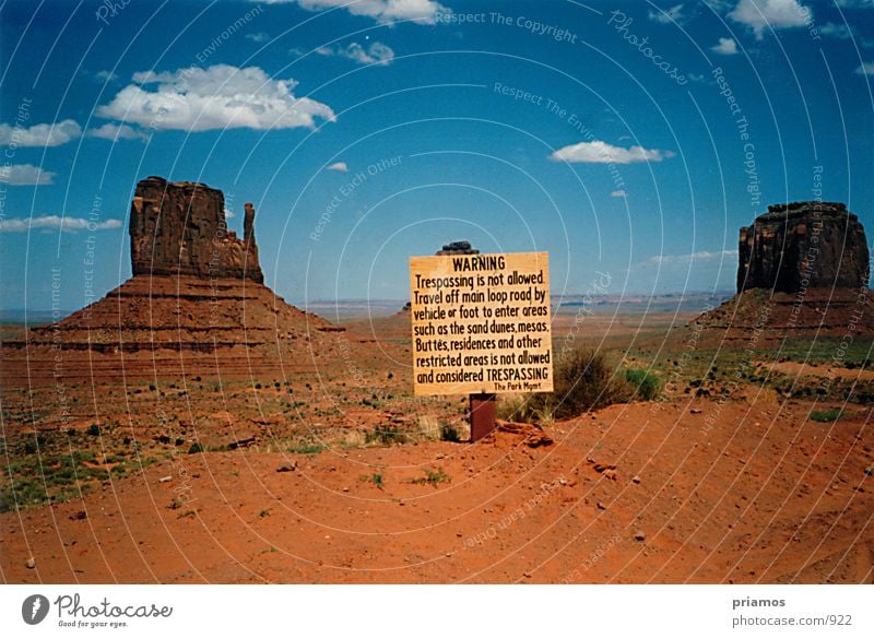 Desert Warning National Park Warning sign Rock Nature USA Sand Landscape