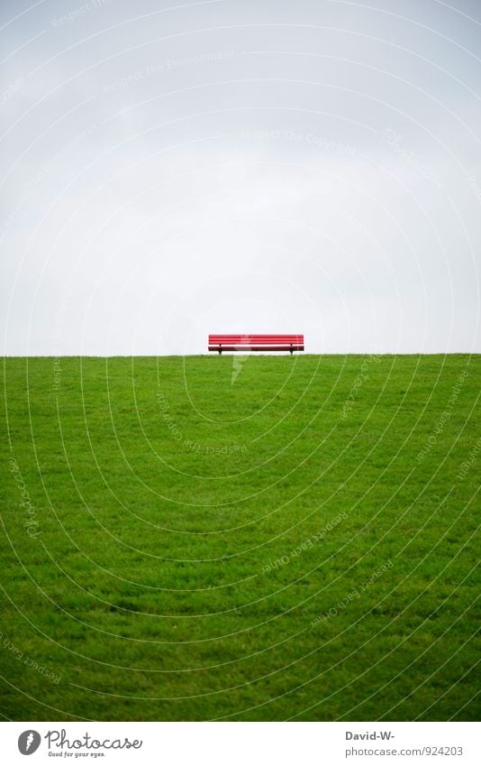 Seating ahead Life Harmonious Relaxation Calm Meditation Vacation & Travel Trip Far-off places Hiking Landscape Clouds Meadow Hill North Sea Baltic Sea Dike