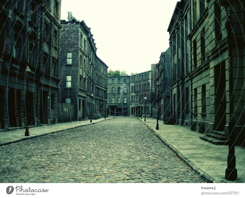 emptystreet House (Residential Structure) Alley Lantern Cobblestones Loneliness Traffic infrastructure Street Empty flown out