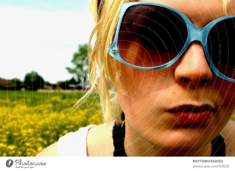 Sophie1 Summer Yellow Sunglasses Woman Blonde Meadow Flower Joy Pasture