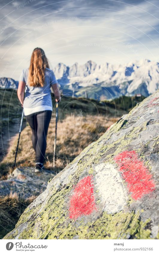 Okay, I'm gonna go, then! Vacation & Travel Tourism Trip Adventure Far-off places Freedom Summer vacation Mountain Hiking Nordic walking Feminine Young woman