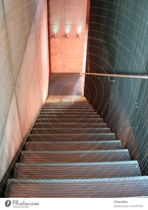 staircase Lamp Go up Grating Stairs stepping Concrete wall Descent