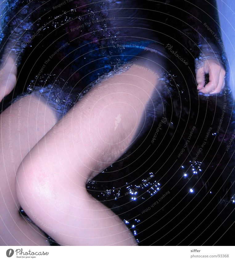 Deep water 2. Black Bathtub Bikini Knee Dark Nixie (Water Spirit) Emerge Drown Movement Breathe in Grief Distress Legs Blue Swimming & Bathing Arm Dirty Sadness