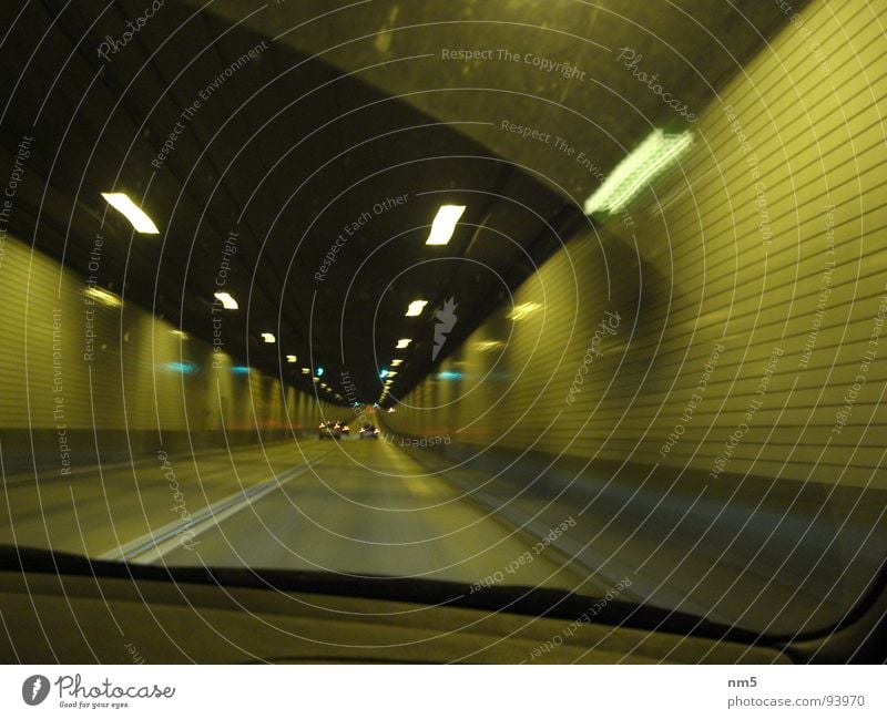 Tunnel vision in Hamburg Windscreen Dark Snapshot Speed Driving Car Light St Pauli-Elbtunnel