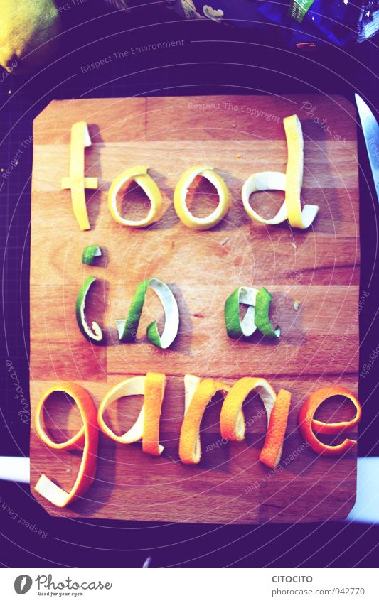 food is a game Fruit Orange Lemon Nutrition Eating Organic produce Vegetarian diet Handcrafts Summer Bar Cocktail bar Beach bar Decoration Characters Discover