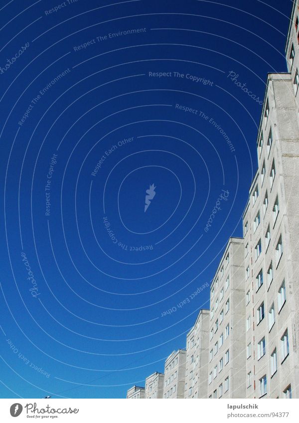 sky blue High-rise House (Residential Structure) White Summer Exterior shot Window Sky Blue Freedom